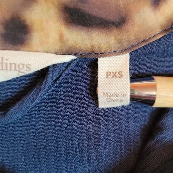 Soft Surroundings Savannah Women's Navy Crinkle Maxi Dress Petite XS - Picture 8 of 13